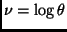 $\nu = \log \theta$