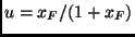 $u=x_F/(1+x_F)$