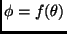 $\phi = f(\theta)$