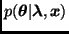 $p(\bmath{\theta} \vert \bmath{\lambda}, \bmath{x})$