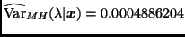 $\widehat{\mbox{Var}}_{MH}(\lambda \vert \bmath{x}) = 0.0004886204$