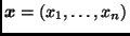 $\bmath{x}=(x_1,\ldots,x_n)$