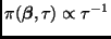 $\pi(\bmath{\beta},\tau) \propto \tau^{-1}$