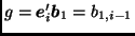 $g=\bmath{e}_i'\bmath{b}_1=b_{1,i-1}$