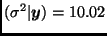 $(\sigma^2\vert\bmath{y}) = 10.02$