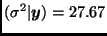 $(\sigma^2\vert\bmath{y}) = 27.67$