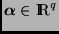 $\bmath{\alpha} \in \Rex^q$