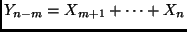 $Y_{n-m} = X_{m+1}+\cdots+X_n$